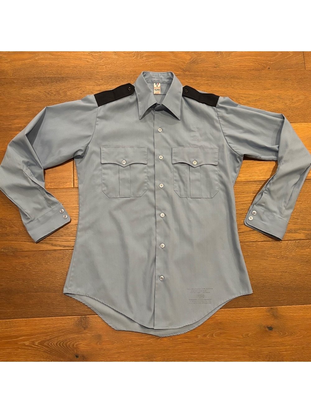 Vintage 70s Deadstock NWOT Men’s Flying Cross Duro Poplin Uniform Shirt, Small